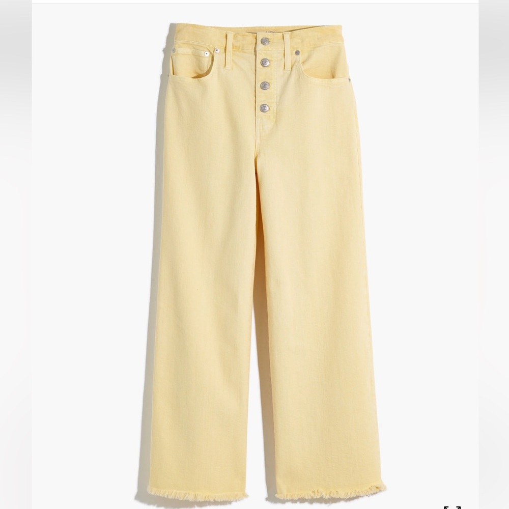 Madewell Wide-Leg cropped fringe Jeans